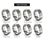 font options for inside engraving on silver pegboard rings