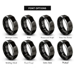 font options for inside engraving on black & grey pegbox pegs rings
