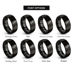 font options for inside engraving on black pegbox pegs rings