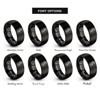 font options for inside engraving on black pegbox pegs rings