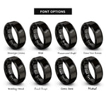 font options for inside engraving on black pegbox pegs rings