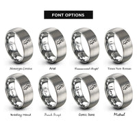 font options for inside engraving on gray pegbox pegs rings