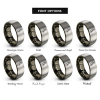 font options for inside engraving on gunmetal & silver pegbox pegs rings