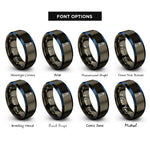 font options for inside engraving on gunmetal & blue peggys cove lighthouse rings