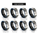 font options for inside engraving on black & blue & silver pelican rings