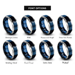 font options for inside engraving on blue & grey pelican rings