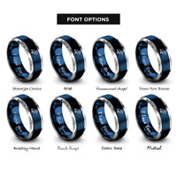 font options for inside engraving on blue & grey pelican rings