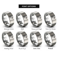 font options for inside engraving on silver pelican rings