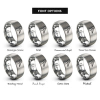 font options for inside engraving on gray pelican rings