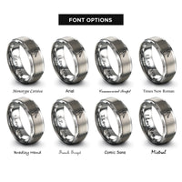 font options for inside engraving on grey pelican rings