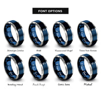 font options for inside engraving on blue & gray pelican rope rings