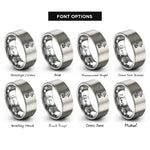 font options for inside engraving on grey pelican rope rings