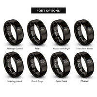 font options for inside engraving on black pellet smoker rings