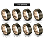 font options for inside engraving on gunmetal & rose gold pellet smoker rings