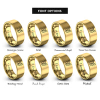 font options for inside engraving on gold pembroke welsh corgi rings