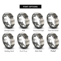font options for inside engraving on gray pen tool icon rings