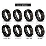 font options for inside engraving on black penalty flag whistle rings