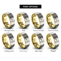 font options for inside engraving on gold & silver penalty flag whistle rings