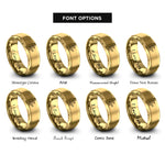 font options for inside engraving on gold penalty flag whistle rings