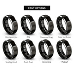 font options for inside engraving on black & gray pencil rings