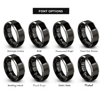 font options for inside engraving on black & gray pencil rings