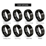 font options for inside engraving on black pencil rings