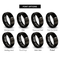 font options for inside engraving on black pencil rings