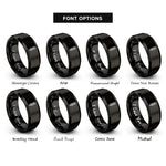 font options for inside engraving on black pencil rings