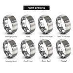font options for inside engraving on grey pencil rings