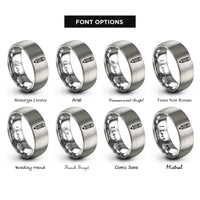 font options for inside engraving on grey pencil rings