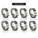 font options for inside engraving on gray pencil rings