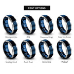 font options for inside engraving on blue & grey pendulum rings