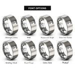 font options for inside engraving on silver pendulum rings