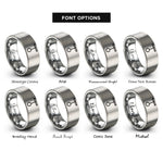 font options for inside engraving on gray pendulum rings
