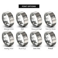 font options for inside engraving on gray pendulum rings