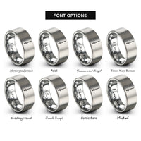 font options for inside engraving on silver pendulum rings