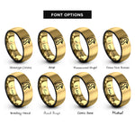 font options for inside engraving on black & gold penguin rings