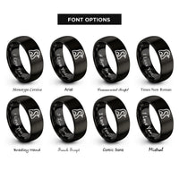 font options for inside engraving on black penguin rings