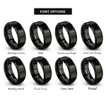 font options for inside engraving on black penguin rings