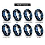 font options for inside engraving on blue & grey penguin rings