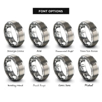 font options for inside engraving on grey penguin chick rings