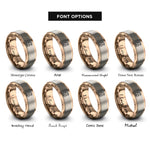 font options for inside engraving on rose gold penguin chick rings