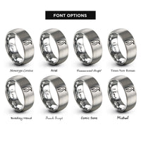 font options for inside engraving on silver penguin rings