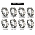 font options for inside engraving on silver penguin rings