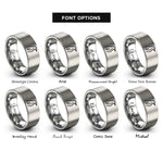 font options for inside engraving on silver penguin rings