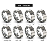 font options for inside engraving on silver penguin rings