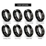 font options for inside engraving on black & gray penicillin core rings