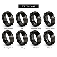 font options for inside engraving on black penicillin core rings