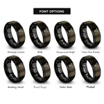font options for inside engraving on gunmetal & black penicillin core rings