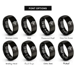 font options for inside engraving on black penrose kite dart rings